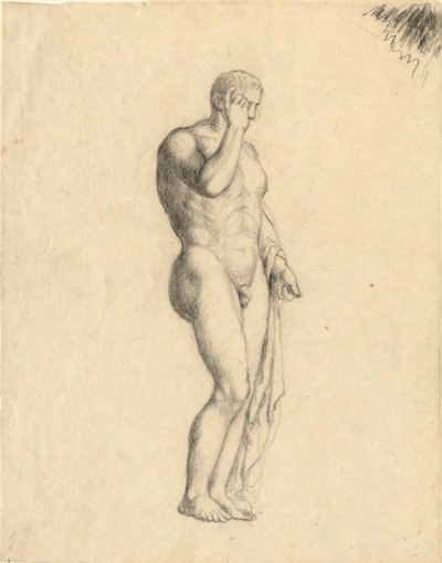 Naken mansfigur (klassisk) som visar höger sida (samma figur som 1938.280) av John Trumbull