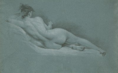 Liggande nakenmodell, sedd bakifrån av John Trumbull