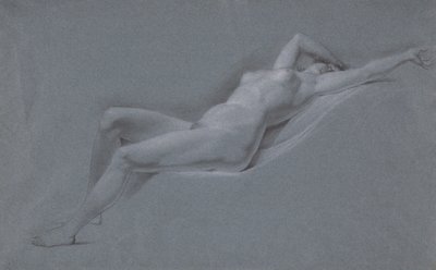 Liggande naken, framifrån av John Trumbull