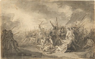 Studie för The Death of General Warren i slaget vid Bunker av John Trumbull