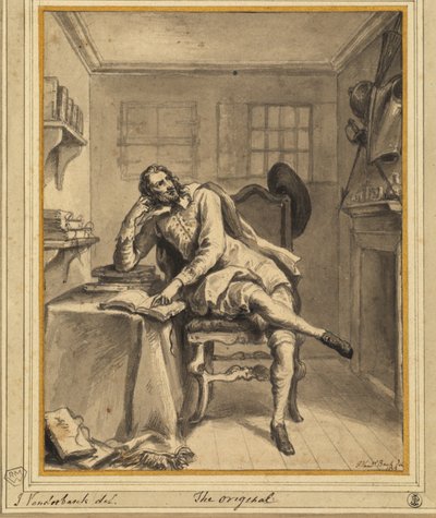 Don Quijote i sitt arbetsrum av John Vanderbanck