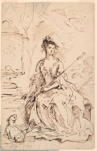 Porträtt av en dam (Peg Woffington?) som en herdinna av John Vanderbank