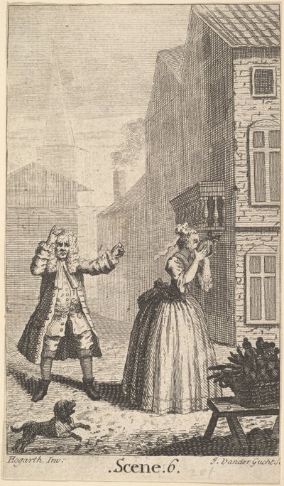 Frontispice till Molières Sganarelle, ou le Cocu Imaginaire The Imaginary Cuckold, ca. 1732. av John Vandergucht