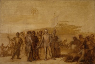 Landningen av Columbus, ca. 1840. av John Vanderlyn