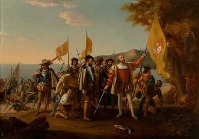 The Landing of Columbus, andra hälften av 1800-talet.. av John Vanderlyn after