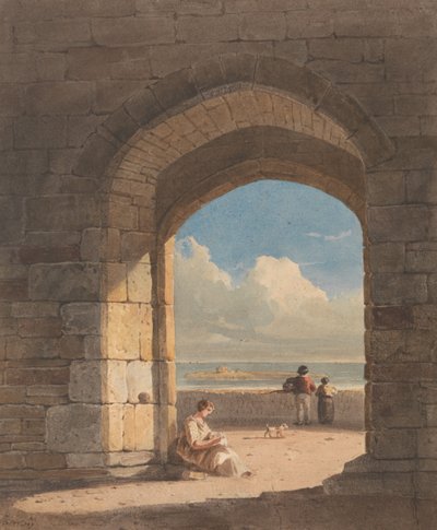 En båge på Holy Island, Northumberland av John Varley