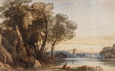 Capriccio Landscape, ca 1830 (wc med gummi arabicum på papper) av John Varley