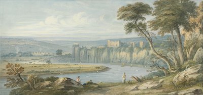 Chepstow Castle (wc on paper) av John Varley