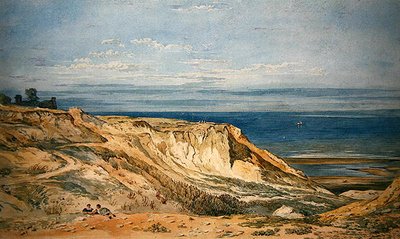 Cliffs at Trimmingham (akvarell) av John Varley