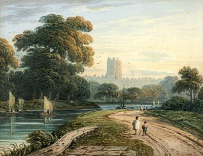 Figurer på vägen till Windsor (akvarell) av John Varley