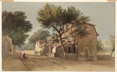Leyton, Essex, ca 1800 (akvarell på papper) av John Varley