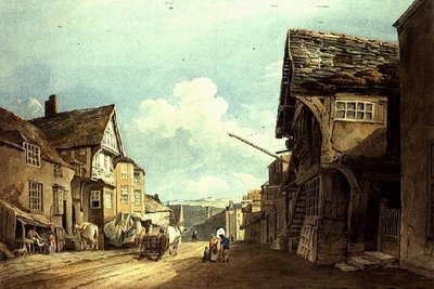 Tittar nerför High Street, Conway av John Varley
