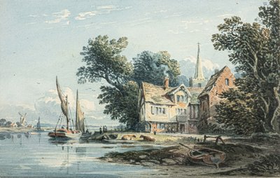 På Themsen nära Chiswick (akvarell) av John Varley
