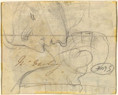 Studie av ett huvud i profil [verso] av John Varley