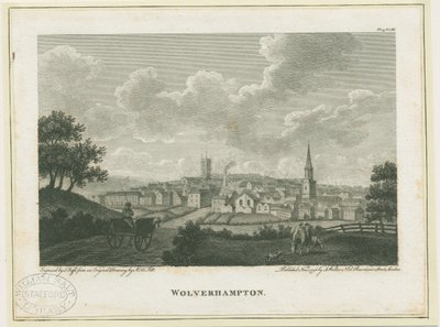Wolverhampton - South West View: gravyr, nd [c 1796] av John Walker