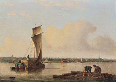 A Keel on the Humber, sent 1820-tal (olja på pannå) av John Ward
