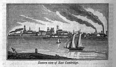 Eastern View of East Cambridge, från "Historical Collections of Massachusetts", av John Warner Barber av John Warner (after) Barber