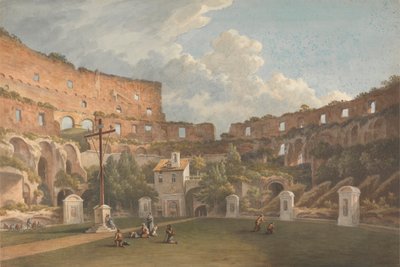 En invändig vy av Colosseum, Rom av John Warwick Smith