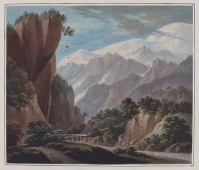 Ascending from the Valley of Sallanches to Chamonix, c.1781 (akvarell, penna och gummi arabiska på papper) av John Warwick Smith