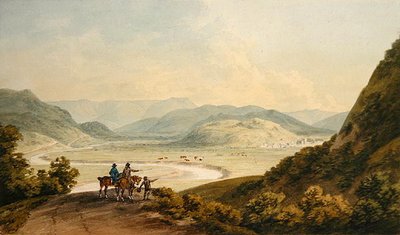 Llangollen (akvarell på papper) av John Warwick Smith