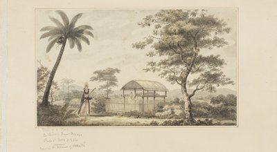 45: View of a Tomb, från en serie akvareller som illustrerar Captain Cooks sista resa, ca 1773-84 (akvarell på papper) av John Webber