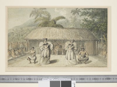 F.13 En dans i Otaheite, ca 1773-84 (akvarell) av John Webber