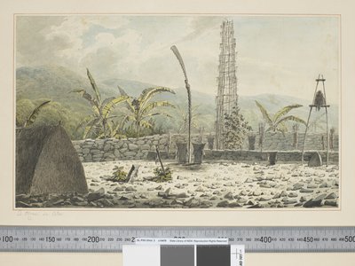 F.17 A Morai, i Atooi, ca 1773-84 (akvarell) av John Webber
