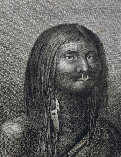 Polynesisk man från Nootka Sound, illustration av John Webber (1752-1793) gjord under James Cooks (1728-1779) tredje resa (1776-1779), av John Webber