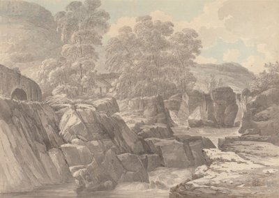 Pont-y-Pair vid floden Llugwy nära Betws-y-Coed, Denbigh av John Webber