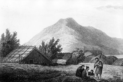 The Inside of a Hippah in New Zealand, mchoro kutoka 
