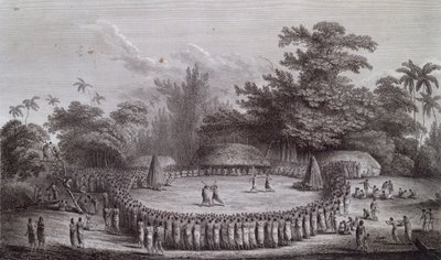 Tongaöarna: Välkomstceremoni för kapten James Cook av John Webber