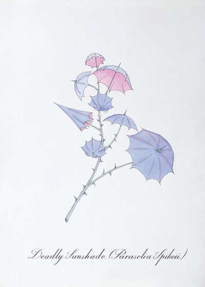 Deadly Sunshade (Parasolia Spikeii.), illustration från "The Bogus Book of Botany" av John Weir av John Weir