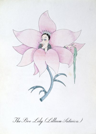 The Bee Lily (Lilium Satirical.), illustration från "The Bogus Book of Botany" av John Weir av John Weir
