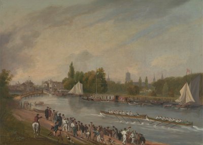 En båttävling på floden Isis, Oxford av John Whessell