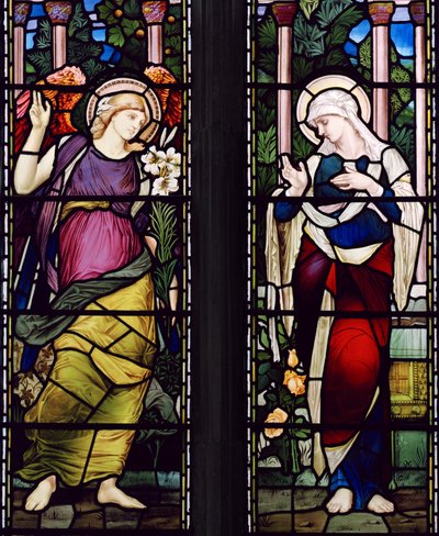 Bebådelsen, ca 1885 (målat glas) av John William Brown