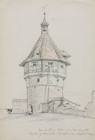 Runda tornet, Munots slott, Schaffhausen, Schweiz, 1842. av John William Casilear