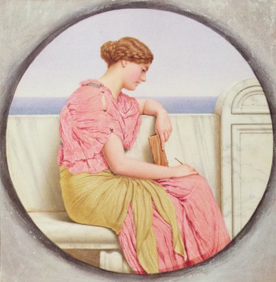 Reflektioner, 1918 (wc på papper) av John William Godward