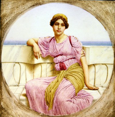 Reflektioner, 1918 (wc på papper) av John William Godward