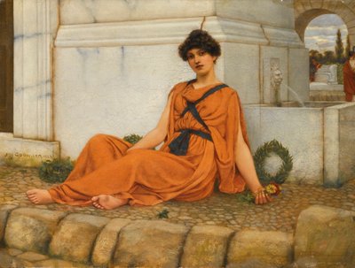 Repose, Blomsterflickan av John William Godward