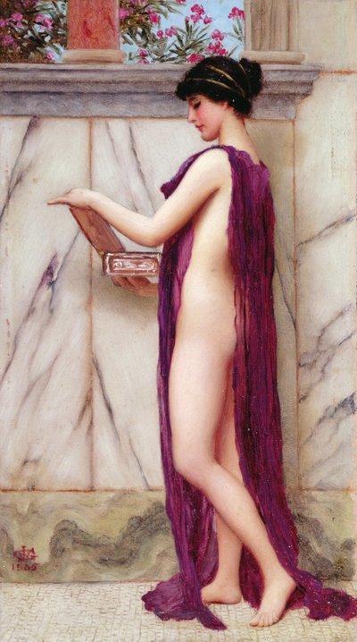 Juvelskrinet (en värdefull gåva) av John William Godward