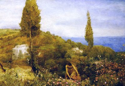 The House of Roses, Tripoli (akvarell över penna på papper) av John William North