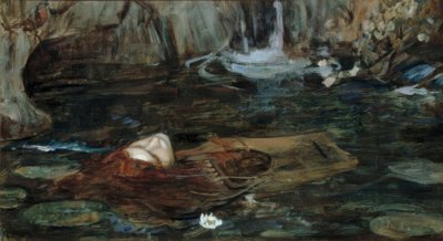 Studie för The Nymphs Finding the Head of Orpheus av John William Waterhouse