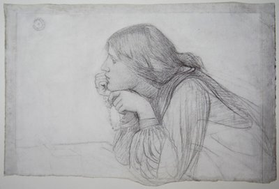 Studie av en kvinnlig figur med Rosenkransen av John William Waterhouse