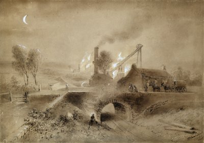 Pithead och järnväg av John Wilson (after) Carmichael