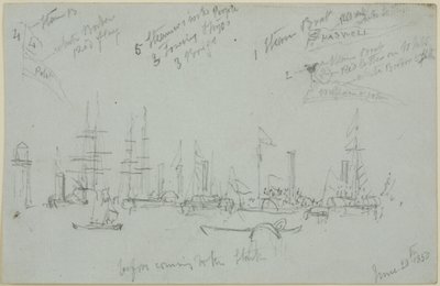Harbour Scene (penna på papper (grå)) av John Wilson Carmichael
