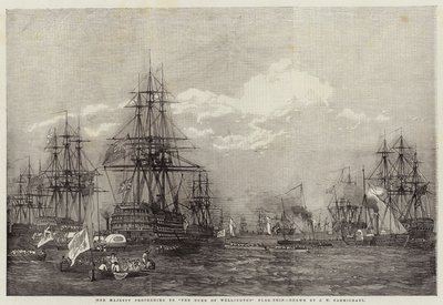 Hennes Majestät går till flaggskeppet Duke of Wellington av John Wilson Carmichael