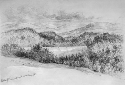 Hillbeck Embankment nära Brampton (bc och penna på papper) av John Wilson Carmichael
