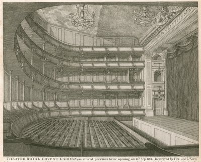 Theatre Royal, Covent Garden, London, i den ändrade versionen före öppnandet den 15 september 1794. av John Winston