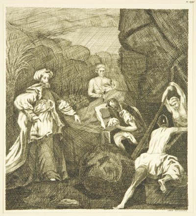Hogarths altartavla - Försegling av graven (penna och bläck på papper) av John Withers
