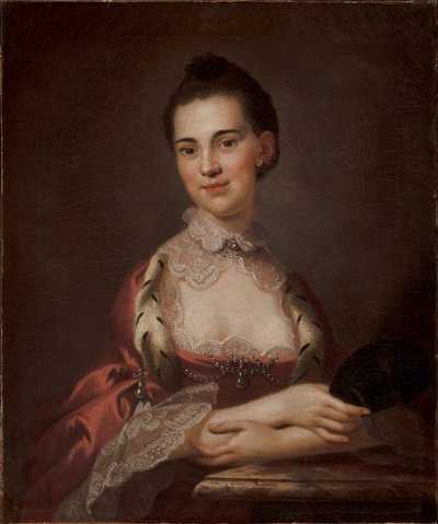 Portrait of Anne Gibbes, Mrs Edward Thomas, 1767  av John Wollaston